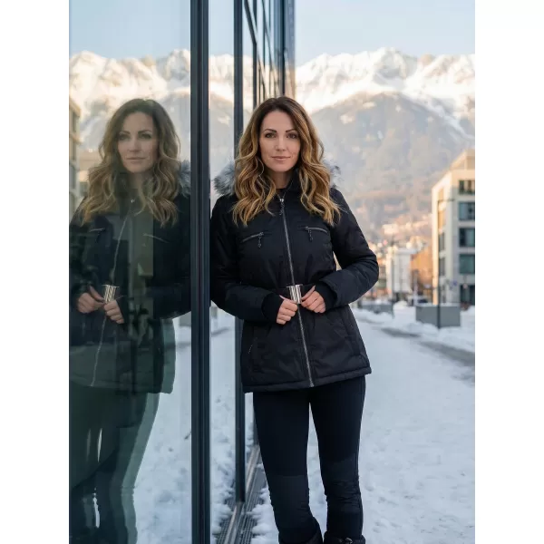  Dámská zimní bunda ALPINE PRO DOSOJINA LJCK202 ČERNÁ 