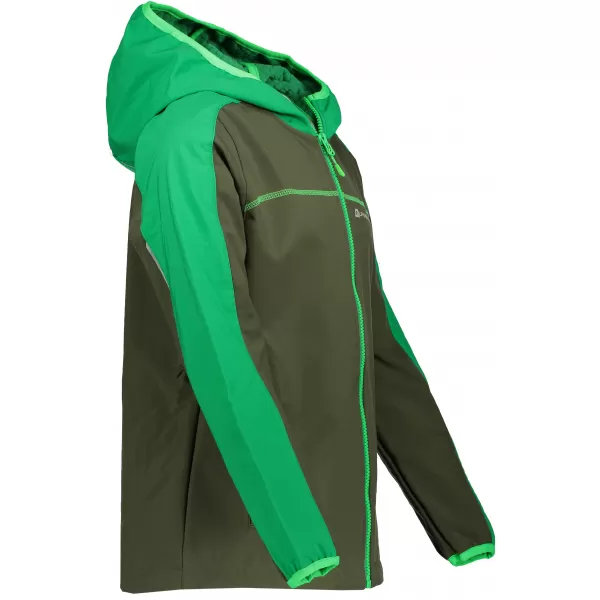  Chlapecká softshellová bunda ALPINE PRO NOOTKO 7 KJCP144 TMAVĚ ZELENÁ 