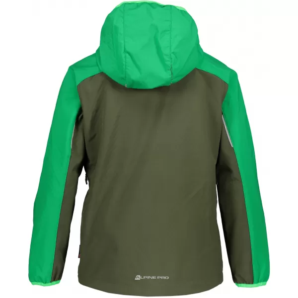  Chlapecká softshellová bunda ALPINE PRO NOOTKO 7 KJCP144 TMAVĚ ZELENÁ 