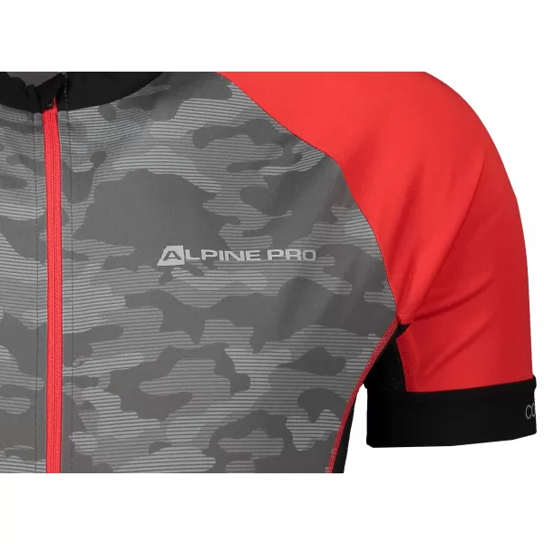  Pánský cyklistický dres ALPINE PRO MARK MTSR461 ŠEDÁ/ČERVENÁ 